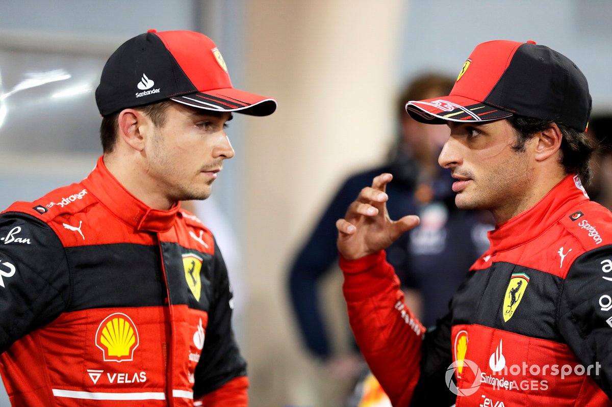 Pole man Charles Leclerc, Ferrari, Carlos Sainz Jr., Ferrari