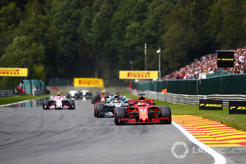 Sebastian Vettel, Ferrari SF71H, Lewis Hamilton, Mercedes AMG F1 W09, Sergio Perez, Racing Point Force India VJM11, Esteban Ocon, Racing Point Force India VJM11 Sam Bloxham