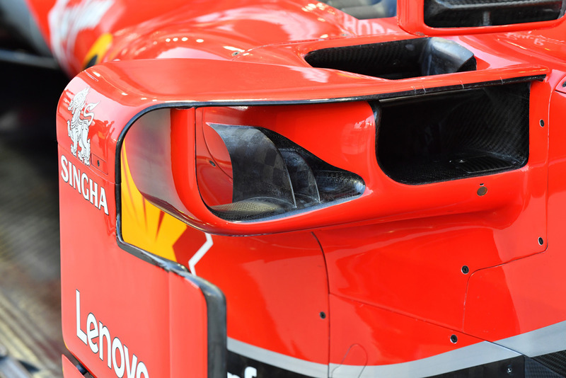 Pontón y bargeboard del Ferrari SF71H