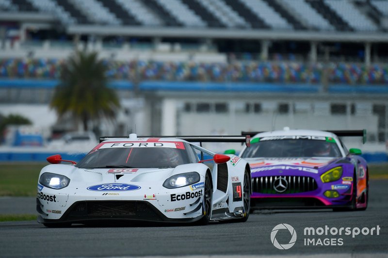 #66 Ford Chip Ganassi Racing Ford GT, GTLM: Joey Hand, Dirk Müller, Sebastien Bourdais, #33 Mercedes-AMG Team Riley Motorsports Mercedes-AMG GT3, GTD: Ben Keating, Jeroen Bleekemolen, Luca Stolz, Felipe Fraga