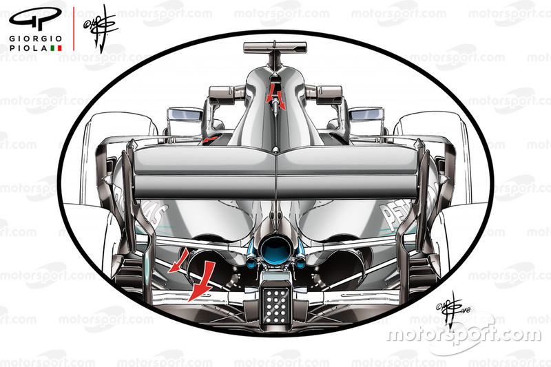 Orifices de refroidissement de la Mercedes F1AMG W09