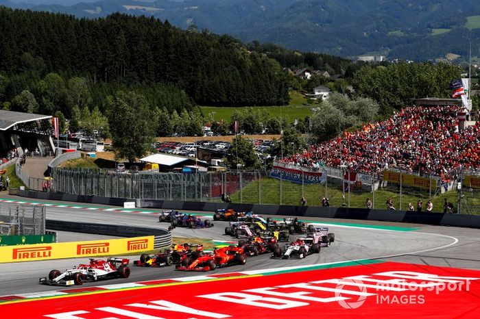 Kimi Raikkonen, Alfa Romeo Racing C38, Sebastian Vettel, Ferrari SF90, Max Verstappen, Red Bull Racing RB15, Pierre Gasly, Red Bull Racing RB15, Antonio Giovinazzi, Alfa Romeo Racing C38