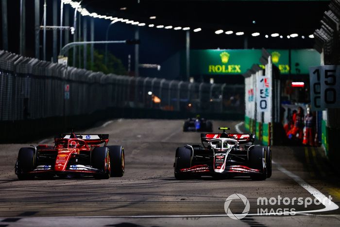 Charles Leclerc, Ferrari SF-24, Nico Hulkenberg, Haas VF-24