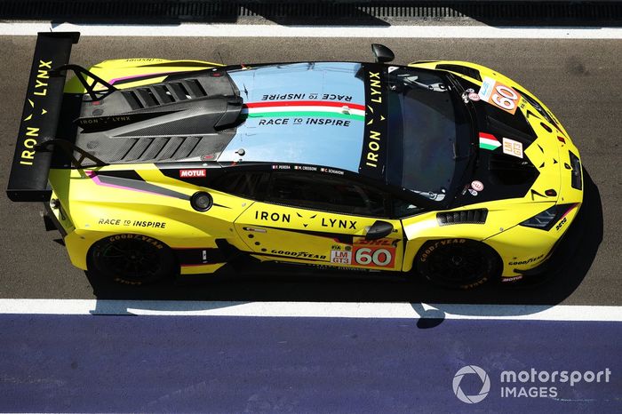 #60 Iron Lynx Lamborghini Huracan LMGT3 Evo2: Claudio Schiavoni, Matteo Cressoni, Franck Perera