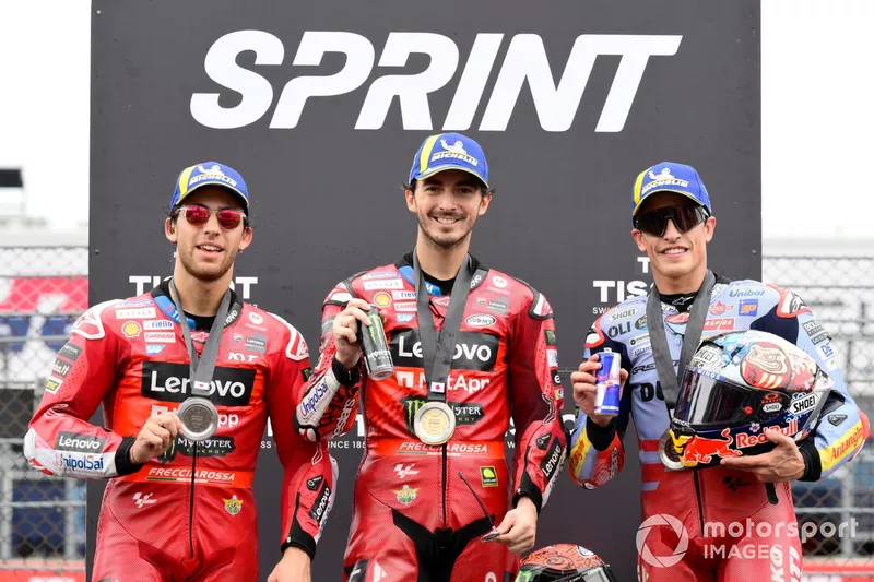 Enea Bastianini, Ducati Takımı, Francesco Bagnaia, Ducati Takımı, Marc Marquez, Gresini Racing