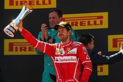 Podium: second place Sebastian Vettel, Ferrari