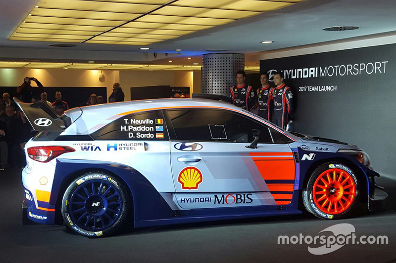 Hayden Paddon, Daniel Sordo, Thierry Neuville, Hyundai Motorsport unveil the 2017 Hyundai i20 Coupe WRC