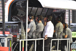 Eric Boullier, McLaren Racing Director on the pitwall gantry