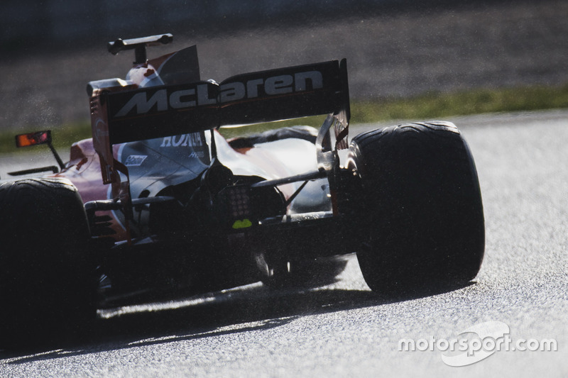 Stoffel Vandoorne, McLaren MCL32, detalle de ala de escape posterior