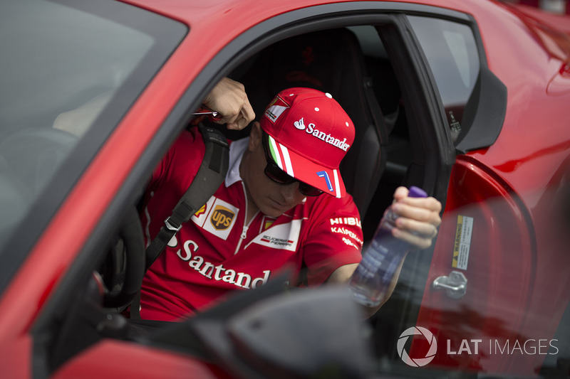 Kimi Raikkonen, Ferrari arrives in the Ferrari F12berlinetta