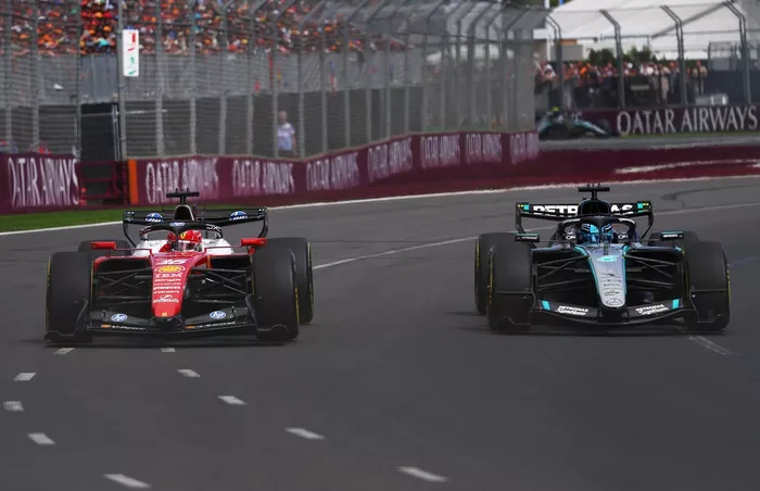 Charles Leclerc, Ferrari, George Russell, Mercedes