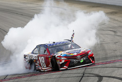 Kyle Busch, Joe Gibbs Racing, Toyota Camry Skittles Red White & Blue celebrates