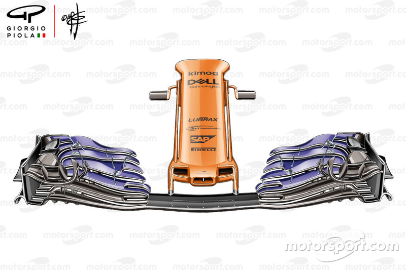 Aileron avant de la McLaren MCL33, GP d'Espagne