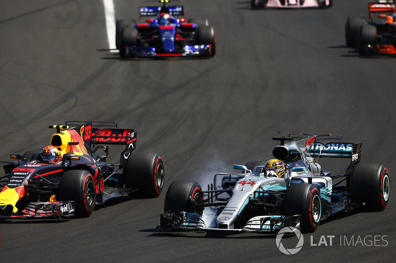 Lewis Hamilton, Mercedes AMG F1 W08, Max Verstappen, Red Bull Racing RB13