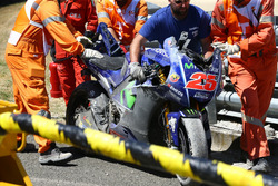 Bike von Maverick Viñales, Yamaha Factory Racing, nach Crash