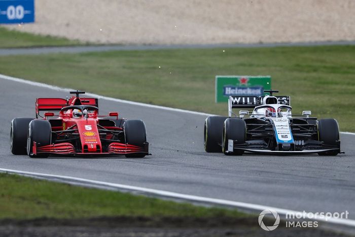 Sebastian Vettel, Ferrari SF1000, George Russell, Williams FW43