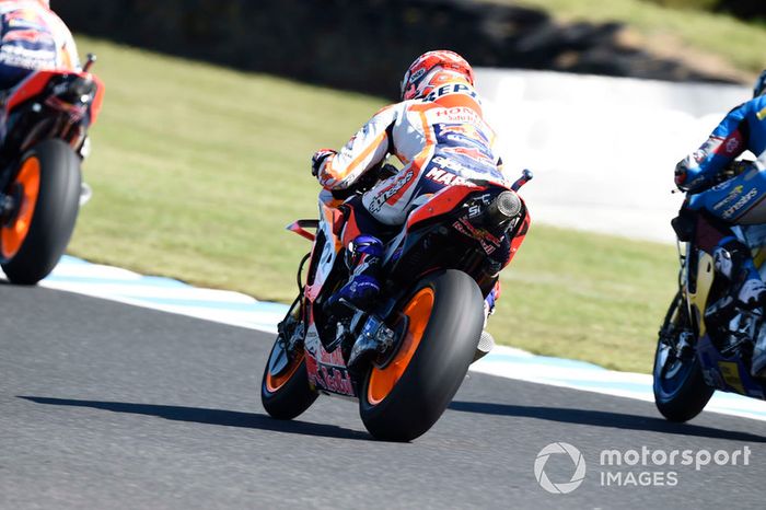 Marc Marquez, Repsol Honda Team, damaged bike