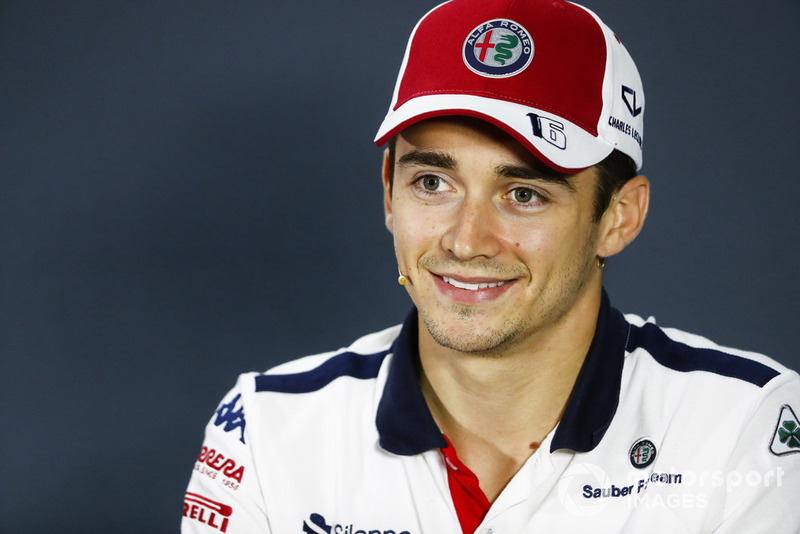 Charles Leclerc, Sauber, in the press conference