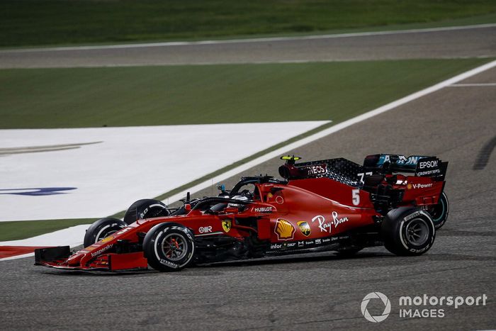 Sebastian Vettel, Ferrari SF1000, Valtteri Bottas, Mercedes F1 W11