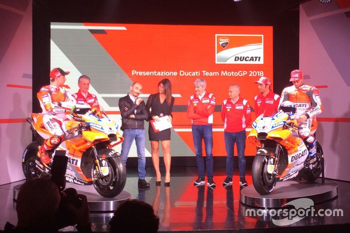 Claudio Domenicali, CEO Ducati, Davide Tardozzi, Team Manager Ducati y Paolo Ciabatti, Director Deportivo Ducati, Luigi Dall'Igna, Jorge Lorenzo, Andrea Dovizioso, Michele Pirro