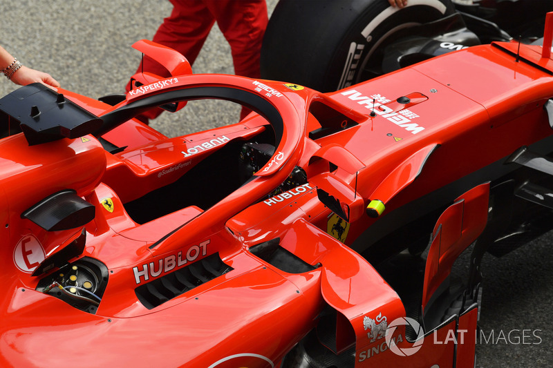 Ferrari SF71H with mirrors on halo