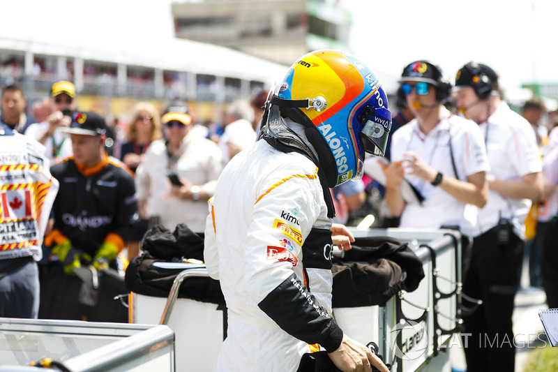 Fernando Alonso, McLaren, on the grid