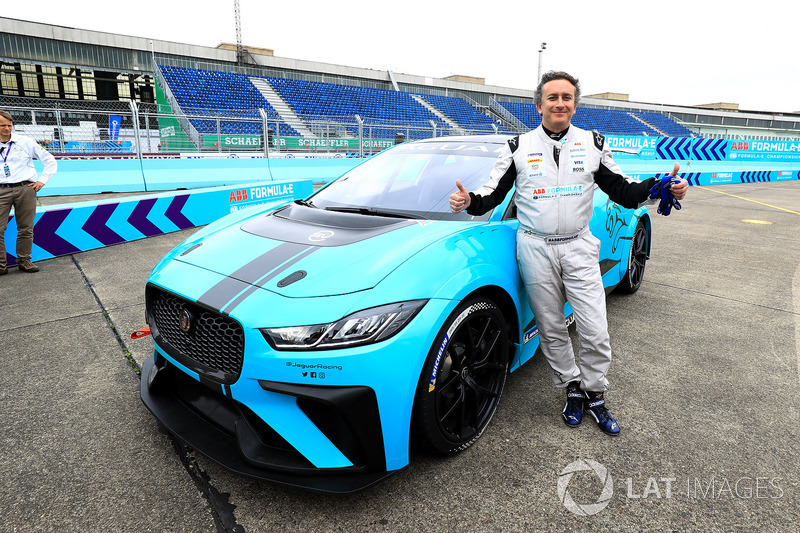 Alejandro Agag, CEO, Formula E, with the Jaguar iPace eTrophy car