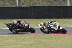 Crutchlow overtaking Johann Zarco, Monster Yamaha Tech 3
