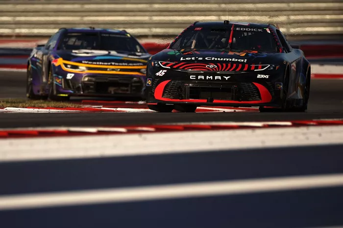 Tyler Reddick, No. 45 23XI Racing Toyota; Shane van Gisbergen, No. 97 Trackhouse Racing Chevrolet