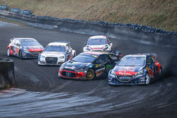 Sébastien Loeb, Team Peugeot Hansen; Mattias Ekström, EKS RX Audi S1; Petter Solberg, PSRX Citroën D