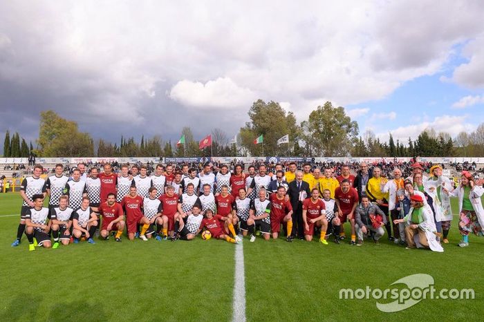 Las alineaciones en el partido de las Leyendas de la Roma contra los pilotos de Fórmula E