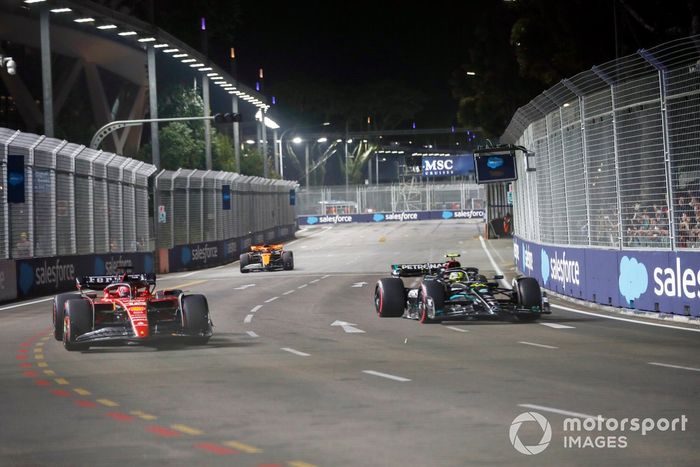 Charles Leclerc, Ferrari SF-23, Lewis Hamilton, Mercedes F1 W14, Oscar Piastri, McLaren MCL60