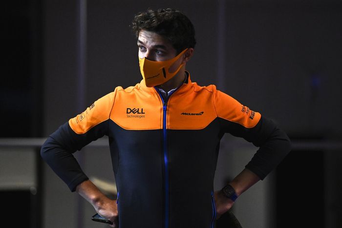 Lando Norris, McLaren en la conferencia de prensa