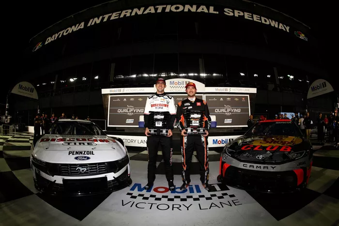 Front row starters, Austin Cindric, Team Penske Ford, Chase Briscoe, Joe Gibbs Racing Toyota