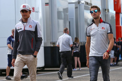 Esteban Gutierrez, Haas F1 Team with team mate Romain Grosjean, Haas F1 Team
