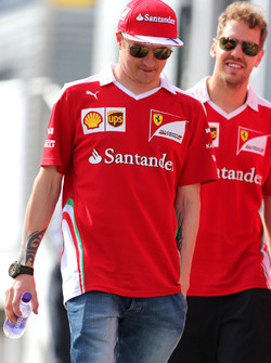 Kimi Raikkonen, Scuderia Ferrari y Sebastian Vettel, Scuderia Ferrari
