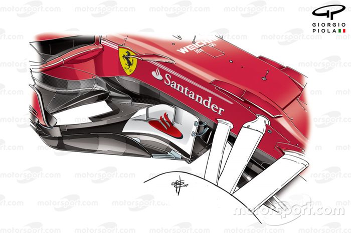 Ferrari SF70H: Bargeboard usado no GP da Espanha