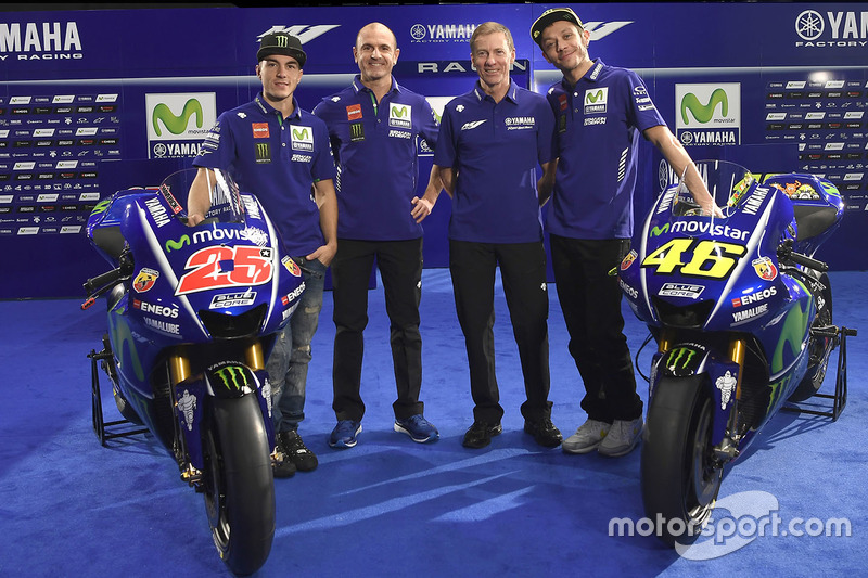 Lin Jarvis, Yamaha Factory Racing Managing Director, Massimo Meregalli, Yamaha Factory Racing Team Director, Valentino Rossi, Yamaha Factory Racing, Maverick Viñales, Yamaha Factory Racing