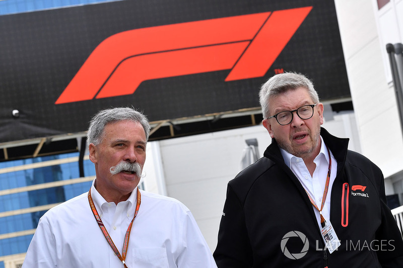 Chase Carey, Chief Executive Officer and Executive Chairman of the Formula One Group and Ross Brawn, Formula One Managing Director of Motorsports