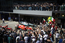 Sebastian Vettel, Ferrari SF70H, race winner, Valtteri Bottas, Mercedes AMG F1 W08, second place