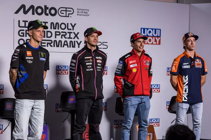 Fabio Quartararo, Yamaha Factory Racing, Marco Bezzecchi, Aprilia Racing, Marc Marquez, Ducati Team, Pedro Acosta, Red Bull KTM Factory Racing