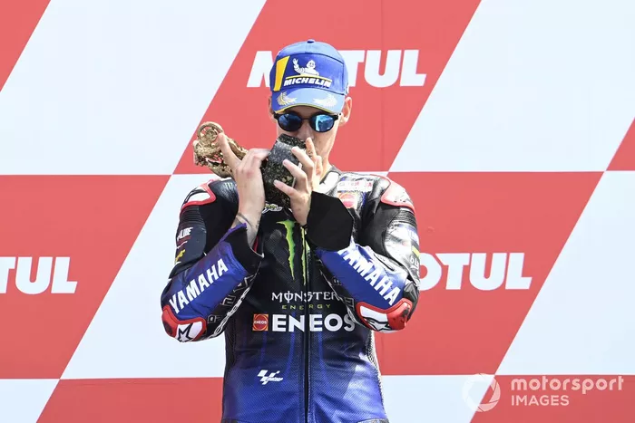 Podio: il vincitore della gara Fabio Quartararo, Yamaha Factory Racing