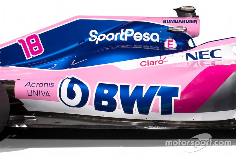 Dettaglio della livrea della Racing Point
