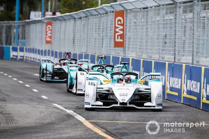 Oliver Turvey, NIO Formula E Team, NIO Sport 004, Tom Dillmann, NIO Formula E Team, NIO Sport 004, Mitch Evans, Panasonic Jaguar Racing, Jaguar I-Type 3 