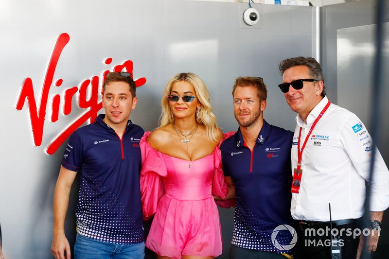 La cantante Rita Ora incontra Robin Frijns, Envision Virgin Racing, Sam Bird, Envision Virgin Racing, Audi e-tron FE05, Alejandro Agag, CEO, Formula E