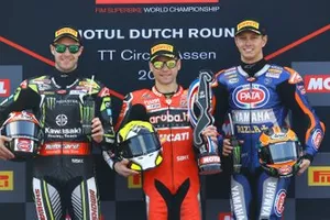 Jonathan Jonathan Rea, Kawasaki Racing, Alvaro Bautista, Aruba.it Racing-Ducati Team, Michael van der Mark, Pata Yamaha, WorldSBK race1, Assen 2019