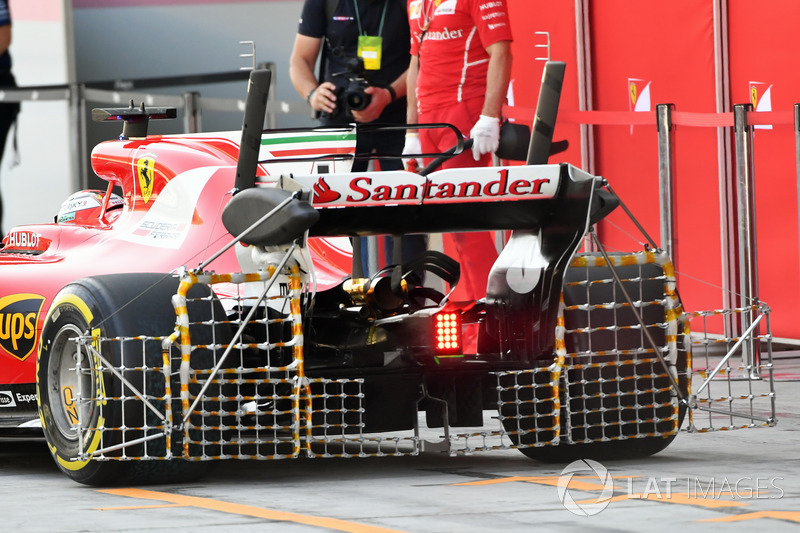 Kimi Raikkonen, Ferrari SF70H, aero sensors op de achtervleugel