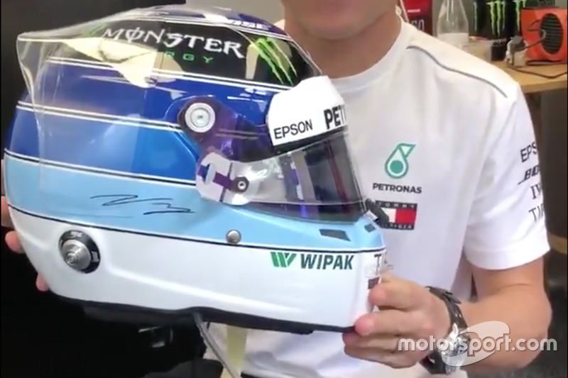 Capacete especial de Valtteri Bottas em homenagem a Mika Hakkinen