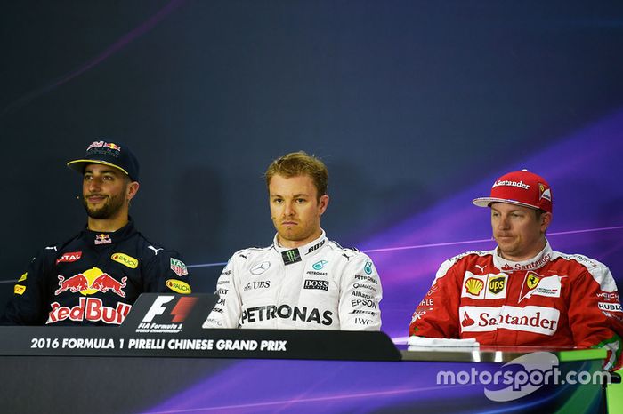 Conferencia de prensa: Daniel Ricciardo, Red Bull Racing, Nico Rosberg, Mercedes AMG F1 Team y Kimi Raikkonen, Ferrari