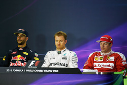 Conferenza stampa: Daniel Ricciardo, Red Bull Racing, Nico Rosberg, Mercedes AMG F1 Team e Kimi Raik